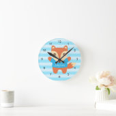 Cute Little Fox for Kids Room Runde Wanduhr (Zuhause)