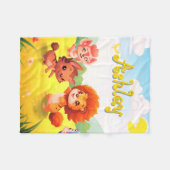 Cute Little Furry Animals on a Fleece Baby Blanket (Vorderseite (Horizontal))