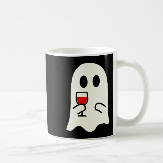 Cute Little Ghost Red Wine Gl Halloween  Kaffeetasse (Rechts)