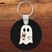Cute Little Ghost Red Wine Gl Halloween Schlüsselanhänger (Vorderseite)