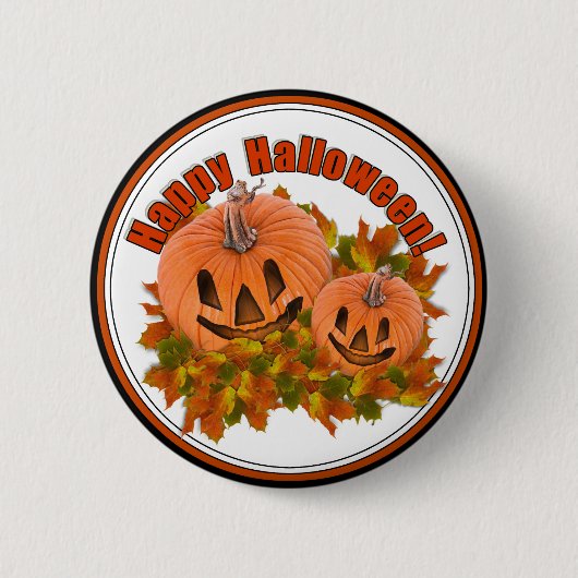 Cute Little Halloween Jack-o-Lanterns Button (Vorderseite)