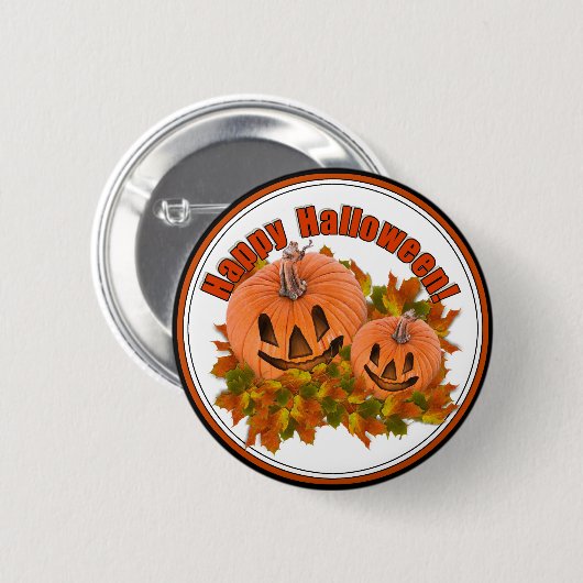 Cute Little Halloween Jack-o-Lanterns Button (Vorne & Hinten)