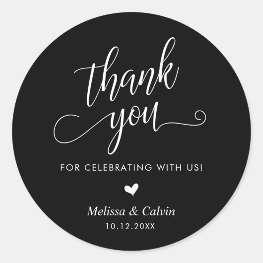 Cute Little Heart Modern Wedding Thank You Gifts Runder Aufkleber (Vorderseite)