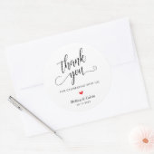 Cute Little Heart Modern Wedding Thank You Gifts Runder Aufkleber (Umschlag)