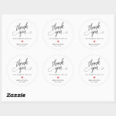 Cute Little Heart Modern Wedding Thank You Gifts Runder Aufkleber (Blatt)