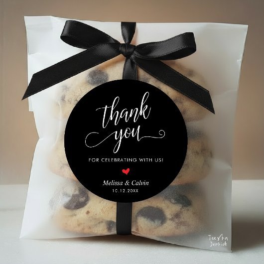 Cute Little Heart Modern Wedding Thank You Gifts Runder Aufkleber