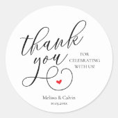 Cute Little Heart Wedding Gifts Thank You  Runder Aufkleber (Vorderseite)