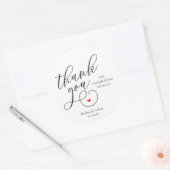 Cute Little Heart Wedding Gifts Thank You  Runder Aufkleber (Umschlag)