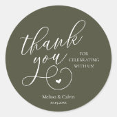 Cute Little Heart Wedding Gifts Thank You  Runder Aufkleber (Vorderseite)