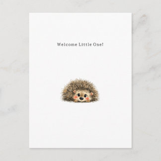 Cute Little Hedgehog New Baby Card. Postkarte