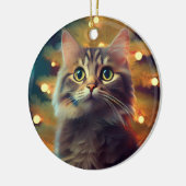Cute Little Kitten Playing With Christmas Bulb Keramik Ornament (Links)