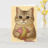 Cute little Kitty Cat Karte (Gelbe Blume)