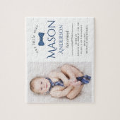 Cute Little Man | Boy Photo Birth Announcement Puzzle (Vertikal)
