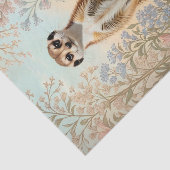 Cute Little Meerkat Pastel Floral Seidenpapier (Ausschnitt)