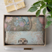 Cute Little Meerkat Pastel Floral Seidenpapier (Geschenk)