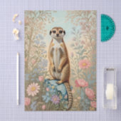Cute Little Meerkat Pastel Floral Seidenpapier (Handwerk)
