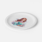 Cute Little Mermaid Baby Shower Paper Plates Pappteller (Schrägansicht)