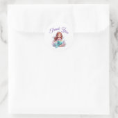 Cute Little Mermaid Under the Sea Baby Shower Than Runder Aufkleber (Tasche)
