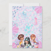 Cute Little Mermaids Under The Sea Birthday Party Einladung (Rückseite)