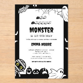 Cute Little Monster Baby Shower Illustration Acryleinladungen
