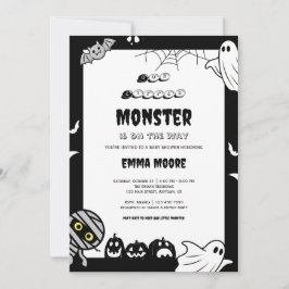Cute Little Monster Baby Shower Illustration Einladung