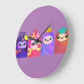 Cute Little Monsters  Große Wanduhr (Winkel)