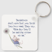 Cute Little Mouse Dandelion Inspirational Quote Ke Schlüsselanhänger (Rückseite)