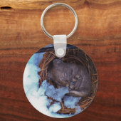 cute little mouse in the snow schlüsselanhänger (Vorderseite)