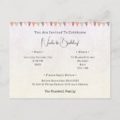 Cute Little Mouse With Pink Balloons Invitation Postkarte (Rückseite)