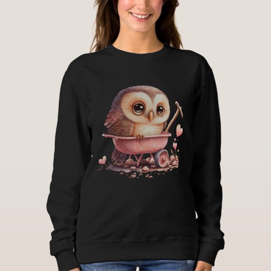 Cute Little Owl Valetines Animal Love 13 Sweatshirt (Vorderseite)