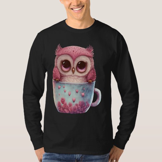 Cute Little Owl Valetines Animal Love  19 T-Shirt (Vorderseite)