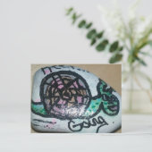 Cute Little Painted Rock Keep Going Snail Postkarte (Stehend Vorderseite)
