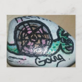 Cute Little Painted Rock Keep Going Snail Postkarte (Vorderseite)