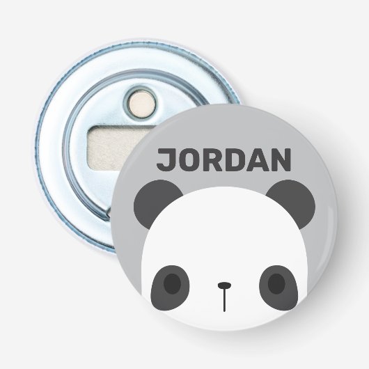 Cute Little Panda Bear with Personalized Name Flaschenöffner (Vorderseite)