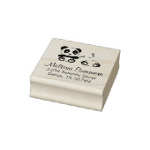 Cute Little Pandas Address Gummistempel (Stempel)