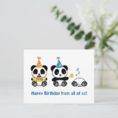 Cute Little Pandas on White Birthday from All Postkarte (Stehend Vorderseite)
