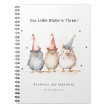 Cute Little Party Birds Kids Birthday Guestbook
