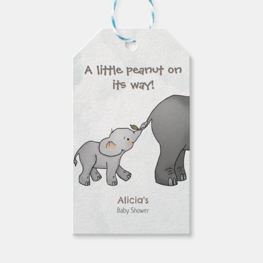 Cute Little Peanut On its Way Baby Shower Geschenkanhänger (Vorderseite)