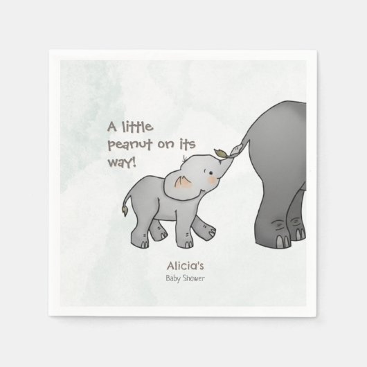 Cute Little Peanut On its Way Baby Shower Serviette (Vorderseite)