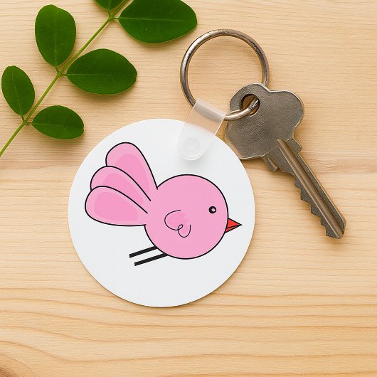 Cute Little Pink Bird Keychain Schlüsselanhänger