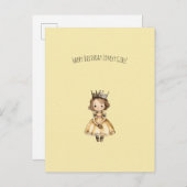 Cute Little Princess Girl Happy Birthday Card Postkarte (Vorne/Hinten)