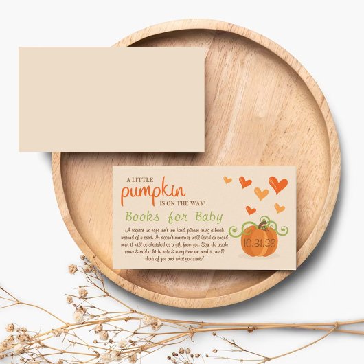 Cute Little Pumpkin Baby Shower Book Request Begleitkarte