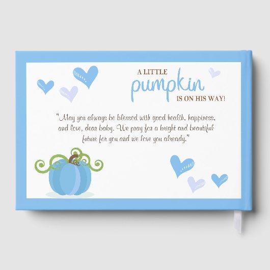 Cute Little Pumpkin Baby Shower Gästebuch (Rückseite)
