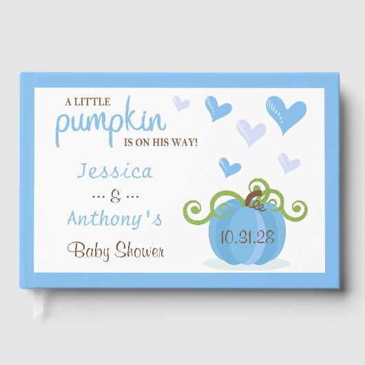 Cute Little Pumpkin Baby Shower Gästebuch (Vorderseite)