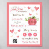 Cute Little Pumpkin Baby Shower Welcome Sign Poster (Vorne)