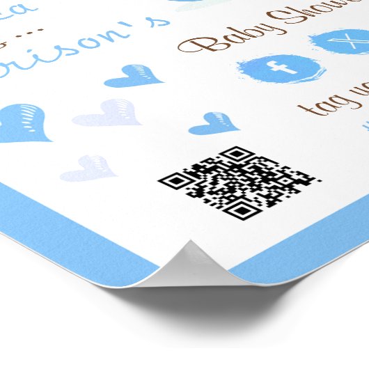 Cute Little Pumpkin Baby Shower Welcome Sign Poster (Ecke)