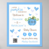 Cute Little Pumpkin Baby Shower Welcome Sign Poster (Vorne)