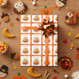 Cute Little Pumpkin Birthday Geschenkpapier