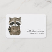 Cute Little Raccoon Daycare Business Card Visitenkarte (Vorderseite)
