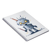 cute little robot IA and books 2 Notizblock (Rechte Seite)
